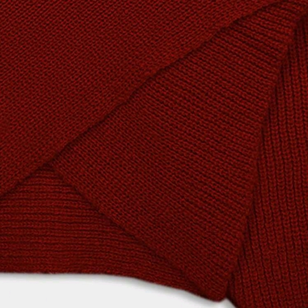 Women's Fall Solid Color V-Neck Long Sleeve Casual Sweater - Picture 4 of 6